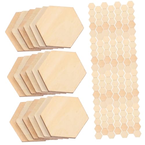 HOODANCOS 30mm Buchenholz Sechseckige Holzstücke Dekorationen Für DIY Bastelarbeiten Hochzeits Und Geburtstagsdekorationen Rustikale Holzornamente Für Scrapbooking Und von HOODANCOS