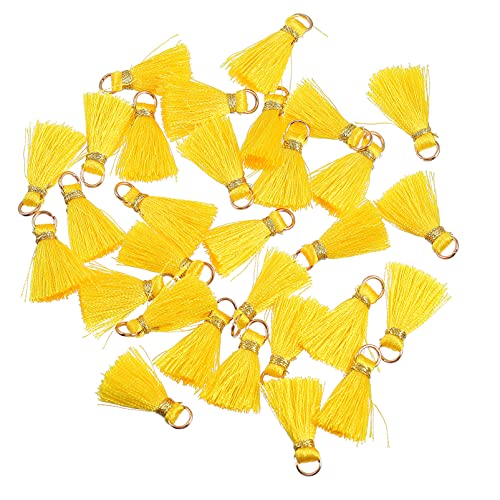 HOODANCOS 30st Quaste Anhänger Autozubehör Für Schlüsselanhänger Quasten Anhänger Quasten Für Schmuck Diy Ohrringquasten Japanische Snacks Diy Quastenzubehör Dekorative Quaste Yellow Rayon von HOODANCOS