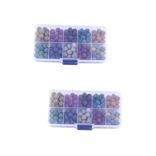 HOODANCOS 360 Stück 10 Steinperlen Halskette Perlen Abstandsperlen Fishbowl-Perlen farbige Perlen Perlensets Gemstone beads Spacer beads Round beads Loose beads Perlen zur Schmuckherstellung von HOODANCOS