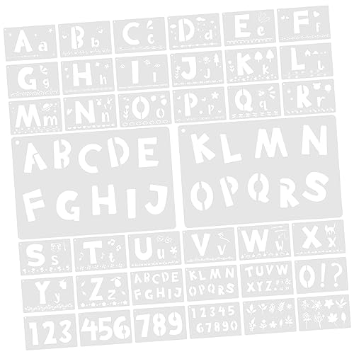 HOODANCOS 36St Malvorlage aus Kunststoff Zahlenformen Alphabet-Schablone Alphabet Malvorlagen Alphabet-Stempel Buchstabenformen Schablone zum dekorieren von Kuchen schablonen Plastik Weiß von HOODANCOS