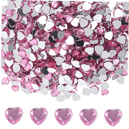 HOODANCOS 3D Herzchen Flachrückseitige Herzen Tischdekoration Bastelzubehör Für Handyhüllen Valentinstag Hochzeit Dekoration Pink von HOODANCOS