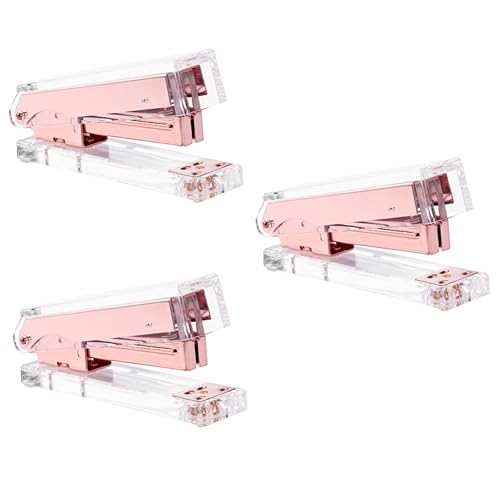 HOODANCOS 3St Bürohefter bürogeschenk office desk accessories Desk accessory Schreibtischzubehör in Roségold Roségoldener Hefter Schreibtisch Schreibtisch Schulhefter Schreibtischhefter von HOODANCOS