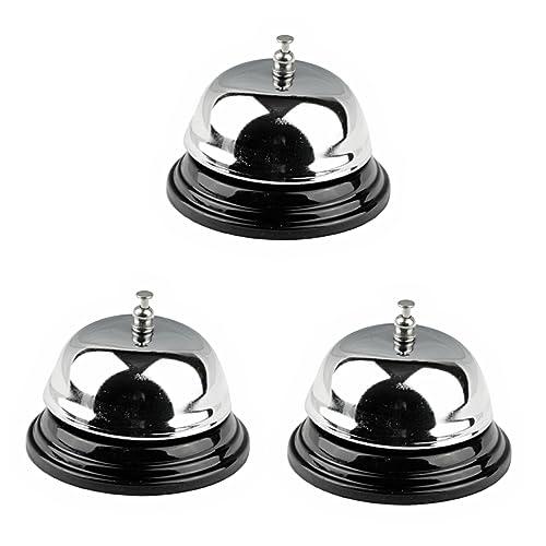 HOODANCOS 3St Serviceklingel Small bell Service bell klingel an der rezeption Empfangsglocke klassische Dienstklingel Glocke aus Edelstahl Silver von HOODANCOS