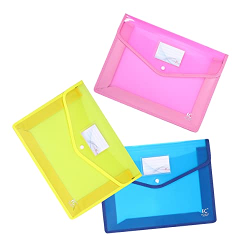 HOODANCOS 3St Wasserdichte Aktentasche Umschlag-Organizer blaue Taschenmappen Ordner für Papierkram storage bag dokumentenmappe briefumschläge Aktenhalter Button Office-Dateiordner PVC von HOODANCOS