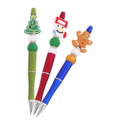 HOODANCOS 3St Weihnachtskugelschreiber Weihnachts-Gel-Tintenstifte weihnachtliche Schreibstifte Festliche Kugelschreiber Weihnachtsdekoration für Stifte Weihnachtsbüro lustiger Stift Plastik von HOODANCOS