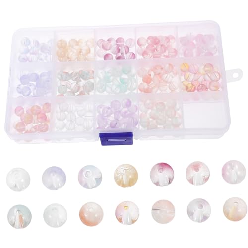 HOODANCOS 4 Kisten Klare Glasperlen Kreisperlen Perlenschmuck Bunte Perlenkette Chakra-perle Bulk-halsketten Runde Abstandsperlen Diy-perlen Diy Perlen Masse Kleine Lose Perlen Klare Perlen von HOODANCOS