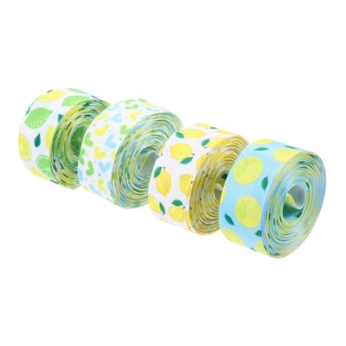 HOODANCOS 4 Rollen Rippelband Geschenkband dekoratives Zitronenband Festival-DIY-Bänder Wickelband Fruchtdekor ribbon schienbeinschoner tape Geschenkverpackungsband Feiertagsband Polyester von HOODANCOS