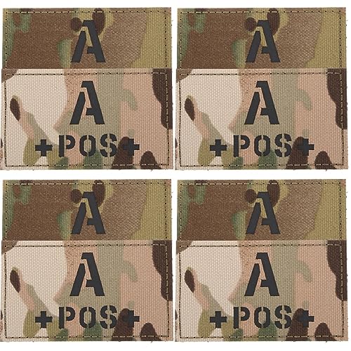 HOODANCOS 4 Sätze Blutgruppenpflaster Reflektierender Blutgruppen-patch Tarn-blutgruppen-patch Blutgruppen-armband Blutgruppen-patch Für Kleidung Flecken Nylon 2 Stück * 4 von HOODANCOS