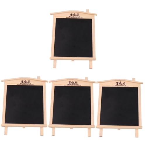 HOODANCOS 4 Sätze Kleine Haustafel Magnettafel Tafel Aufbewahren Desktop-tafelschild Mini-staffelei Schreibtischaufsatz Schreibtischschild Stehendes Tafelschild Löschbare Tafel Dekor Holz von HOODANCOS