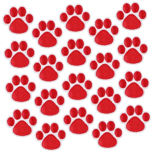 HOODANCOS 4 Sätze Patch Aufnäher Für Jacke Aufbügler Für Jacken Bügelbild Kleidung Für Kleine Hunde Kleine Hundejacke Tasche Bestickte Applikation Taschenapplikation Stoff Rot 20 Stück * 4 von HOODANCOS