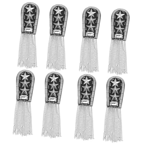 HOODANCOS 4 Sätze Quasten Eskapula Schmuck Punk -patches Punk-epaulette Schulteraufnäher Für Jacken Schulterklappe Aus Metall Mit Quastengliederkette Legierung 2 Stücke * 4 HOODANCOS 4 Sätze Quasten Eskapula Schmuck Punk -patches Punk-epaulette Schulteraufnäher Für Jacken Schulterklappe Aus Metall Mit Quastengliederkette Legierung 2 Stücke * 4 von HOODANCOS