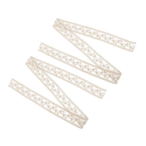 HOODANCOS 4 Sätze Schmuckzubehör Spitze Jakobsmuschel Diy-spitze Hochzeitsband Schleifengirlande Spitzenband Selber Machen Seidenband Ribbon Geschenkband Partyband Garn Beige 2 Stück * 4 von HOODANCOS