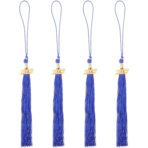 HOODANCOS 4 Stück Arzt Bachelor Hut Quaste Blaue Quaste Schwarze Abschlusskappe Abschluss Quaste Ornament Abschluss Zubehör Akademische Abschlussquaste 2020 Charm-abschlussquaste Grad Blue von HOODANCOS