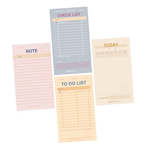 HOODANCOS 4 Stück Blätter To-Do-Notiz Mini gebundener Notizblock Multifunktions-Notizblock leerer Notizblock memoboard notepad zeichenheft Notizblock abreißen To-Do-Liste Merkzettel Papier von HOODANCOS