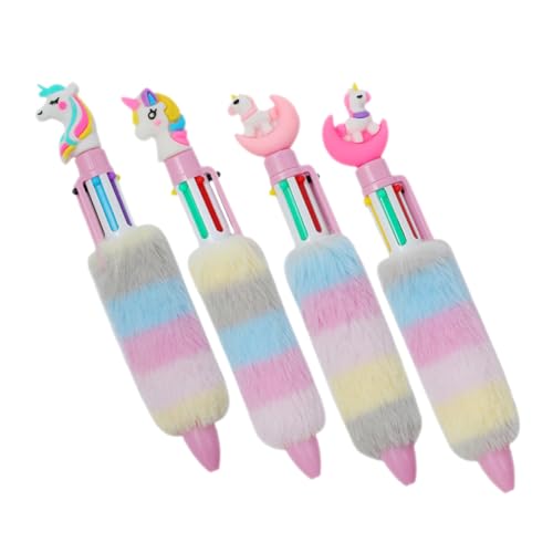 HOODANCOS 4 Stück Bunte Stifte Stift in Einhornform Plüsch-einhorn-kugelschreiber Puffy-stifte Für Mädchen Einhornstifte Einhorn Stift Farbige Stifte Farbwechselstifte Lustige Stifte Plastik von HOODANCOS