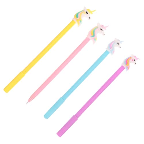 HOODANCOS 4 Stück Einhorn Lichtstift Zeichenstifte Glitzer-highlighter Schöner Kugelschreiber Einhorn Gelstift Leuchtender Einhorn-stift Gelstifte Für Kinder Einhornstift Mit Licht Plastik von HOODANCOS