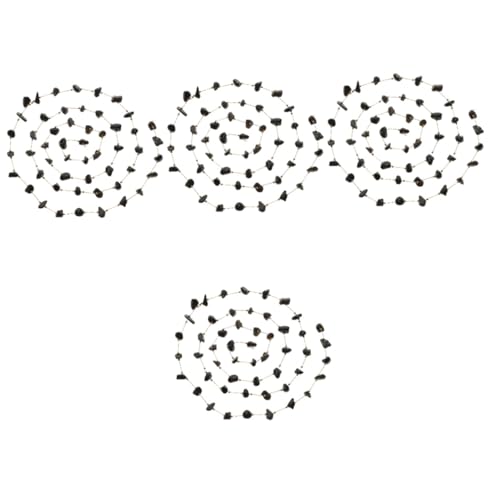 HOODANCOS 4 Stück Halskette aus Kristallkies natursteinperlen schmucksteine schmuckwerkzeuge Perlengirlande Kristalldekor natürliche Kristallperlenkette perlenkette DIY verzierung Edelstahl von HOODANCOS