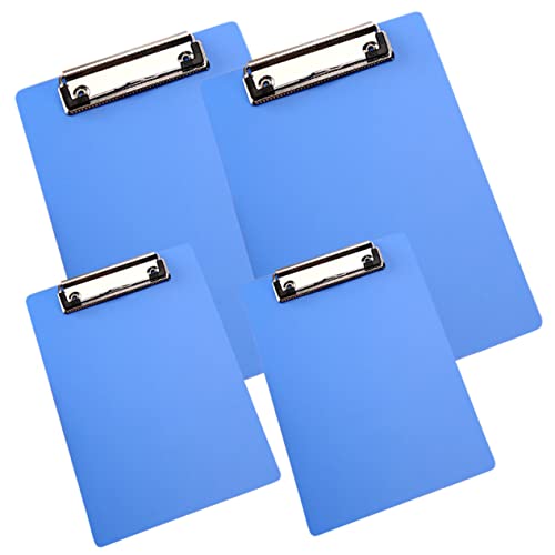 HOODANCOS 4 Stück Mappe Aktenbasis aus Papier Tafel Schreibblock-Profilclips Zwischenablage Papier-Klemmbrett write board büromaterial bürogadges Prüfungsbüroklammern Papierbasis Metall Blue von HOODANCOS