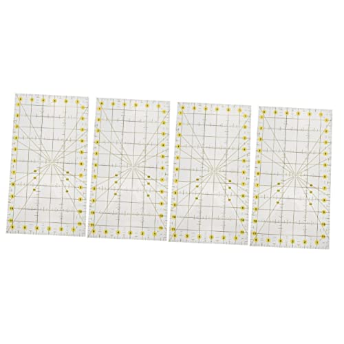 HOODANCOS 4 Stück Patchwork-Schneidelineal Quiltlineal für Stoff Matten Quiltschablonen nählineal sewing ruler DIY Patchwork-Lineal strapazierfähiges Patchwork-Lineal Acryl Transparent von HOODANCOS