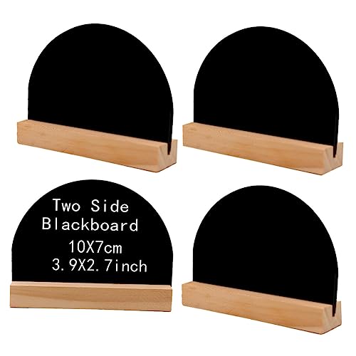 HOODANCOS 4 Stück Tafelzeichen kleines Tafelschild Tafelschilder mit Staffeleien Tischschilder kleiner Tafeltisch Tischdekoration holzplatten plank board Tafeldekor Minitafeln Bambus Black von HOODANCOS