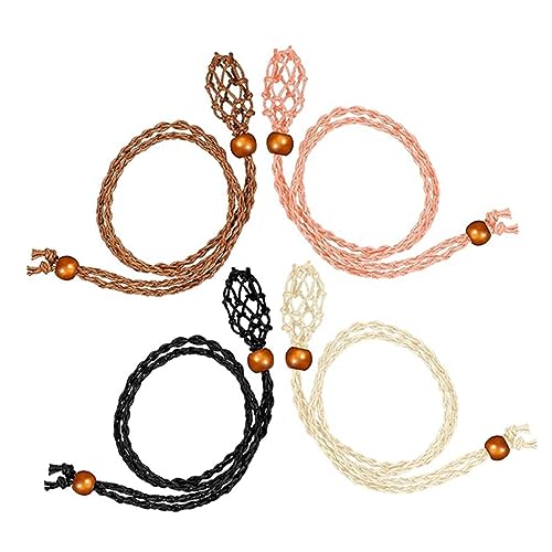 HOODANCOS 4 Stück steinkette DIY schnur armbandständer armband halter baumwollkordel Kristallhalter baumwollseil Schnüre für DIY Halskette dekorativer Anhängerhalter zum Aufhängen hölzern von HOODANCOS