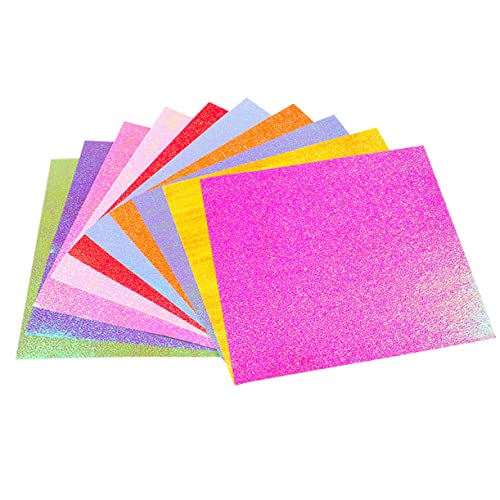 HOODANCOS 400 Stück Glänzendes Faltpapier Kranfaltpapier Kraftpapier-karton Perlmuttfarbenes Origami-papier Perlmuttglänzender Karton Schimmernder Karton Japanisches Origami-papier von HOODANCOS