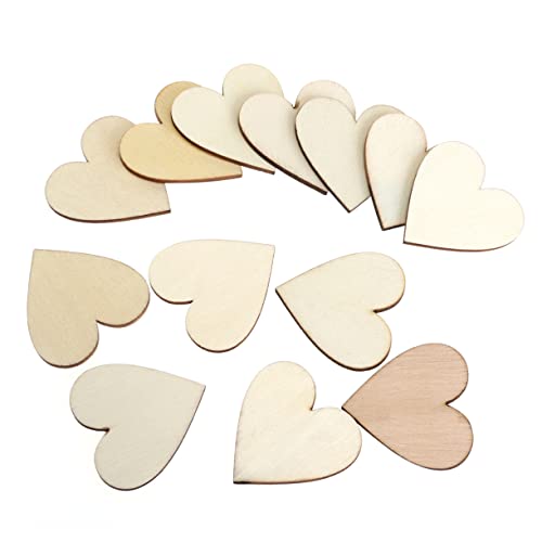 HOODANCOS 40mm Herz Holzscheiben Für DIY Bastelarbeiten Blanko Holzdiscs Für Dekoration Log Slices Für Hochzeit Verlobung Und Kreative Projekte von HOODANCOS