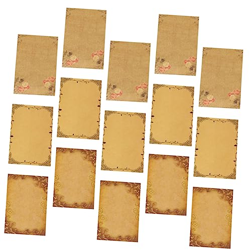 HOODANCOS 48 Blätter Vintage Briefpapier Schreibpapier stationäres Pergamentpapier klassisch aussehend altes Kraftpapier Notiz calligraphy paper paketpapier Postpapier Korrespondenzpapier von HOODANCOS