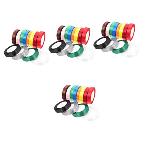 HOODANCOS 48 Stk Schleife seidenband ribbon geschenkband set präsentbox verpackung DIY-Bänder aus Polyester Partybänder Haarband farbiges Satinband Verpackungsband Blumenstraußband von HOODANCOS