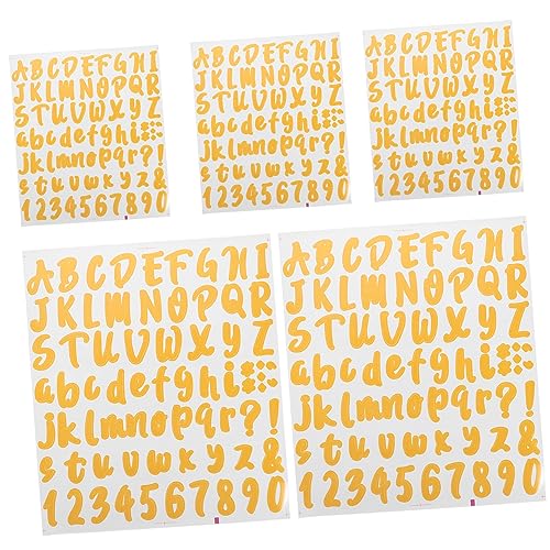 HOODANCOS 5 Blatt Goldene Buchstaben Für Briefkasten Hochzeitsaufkleber Selbstklebende Pvc Zahlenaufkleber Briefkastenbuchstaben Aufkleber von HOODANCOS