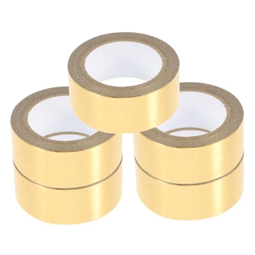 HOODANCOS 5 Rollen Dekoratives Klebeband Washi-tape-aufkleber Breites Washi-tape Notizbuch Diy Washi Tape Metallisches Washi-tape Scrapbook-klebeband Dekoratives Bastelband Golden Bronzieren von HOODANCOS