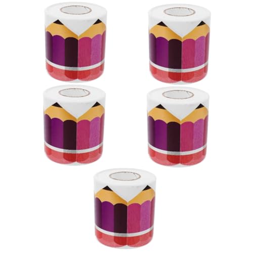 HOODANCOS 5 Rollen Grenzaufkleber Pinnwand-aufkleber Klassenzimmerdekorationen Grenzpapier Schwarze Bleistifte Kreative Tafelaufkleber Pinnwand-grenzen Colorful Kupferplattenaufkleber von HOODANCOS