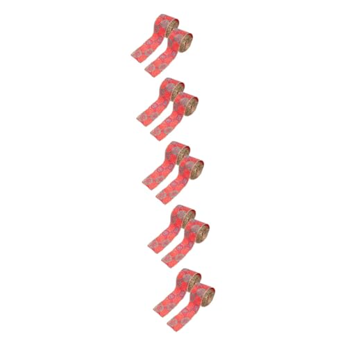 HOODANCOS 5 Rollen -Verpackungs Feiertagsverpackungsband DIY- basteln Bastelband machen Weihnachtsband ribbon Weihnachtsgeschenkband Bänder zum Basteln Stoff von HOODANCOS