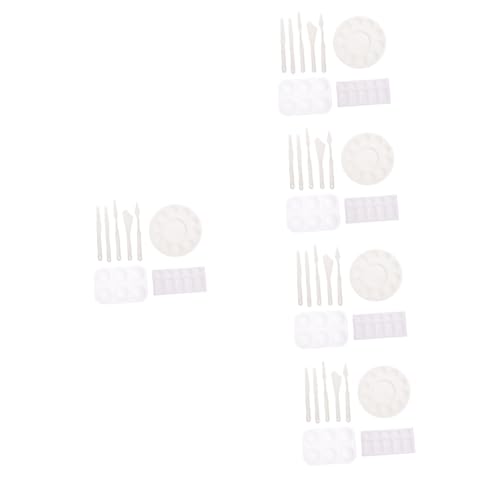 HOODANCOS 5 Sätze Palettensatz Aquarelltablett Malwerkzeug Farbmischplatten Zeichenblock Für Farbpalette Für Kinder Tabletts Und Malmesser Mischpalette Farbmischtafel Farbwannen Weiß Plastik von HOODANCOS