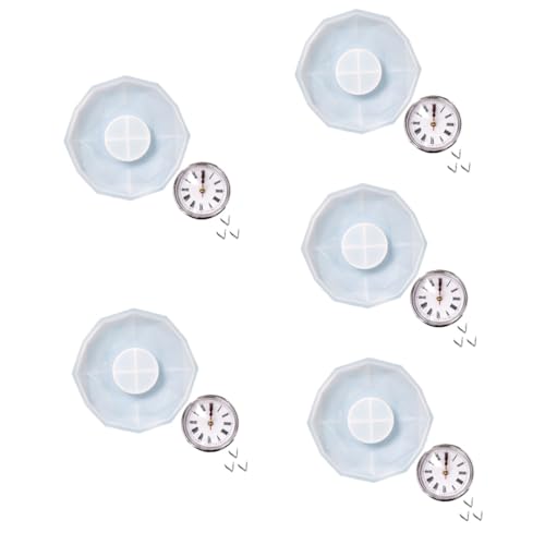 HOODANCOS 5 Sätze Uhr-zifferblatt-form De Para Gelatinas Uhrform Selber Machen Tonformen Schmuck-epoxy-guss Uhrformen Aus Uhrenplatte Epoxid-gießformen Selber Machen Kieselgel Silver von HOODANCOS