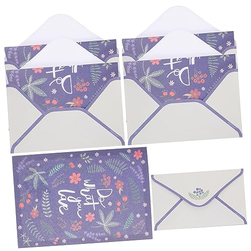 HOODANCOS 5 Sets Wunderschönes Briefpapier Set Mit Blumenmuster Vintage Schreibwaren Vintage Umschläge Briefumschläge Leere Briefpapier Notizkarten Briefzubehör Briefpapier Zubehör von HOODANCOS