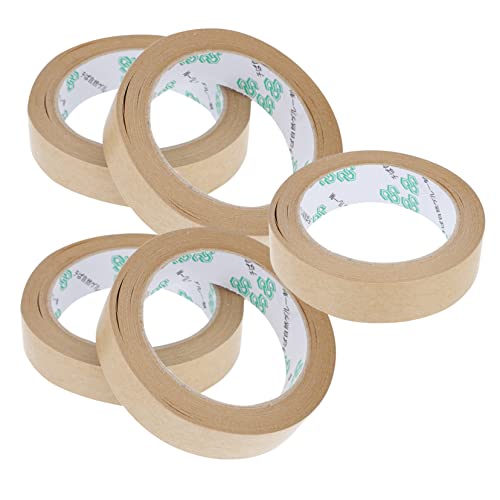 HOODANCOS 5 Stk Klebeband Aus Kraftpapier Japanisches Abklebeband Selbstklebendes Kraftband Kaninchen-serviettenringe Wasseraktiviertes Klebeband Kraftpapierbänder Kartonklebeband Abdeckband von HOODANCOS