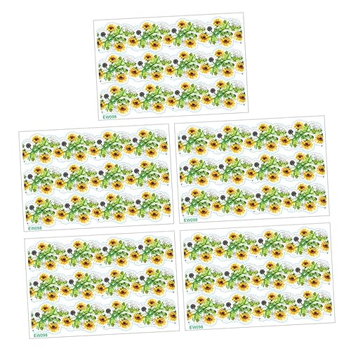 HOODANCOS 5 Stk Rebe-rand-aufkleber Grünes Dekor Abnehmbare Aufkleber Selbstklebende Aufkleber Wandrand Aufkleber Hausdekorationen Für Zu Hause Dekorationen Für Hochzeitszeremonien Pvc von HOODANCOS
