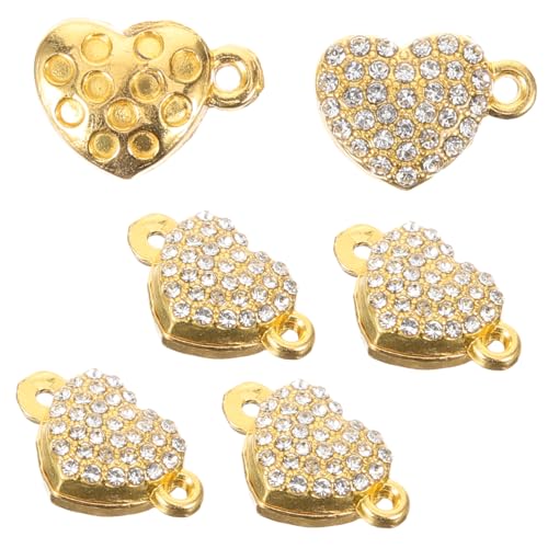 HOODANCOS 5 Stück Herz Magnetverschlüsse Diy Schmuckverbinder für Armbänder und und Langlebig für Bastelprojekte Glänzendes Design Gold HOODANCOS 5 Stück Herz Magnetverschlüsse Diy Schmuckverbinder für Armbänder und und Langlebig für Bastelprojekte Glänzendes Design Gold von HOODANCOS