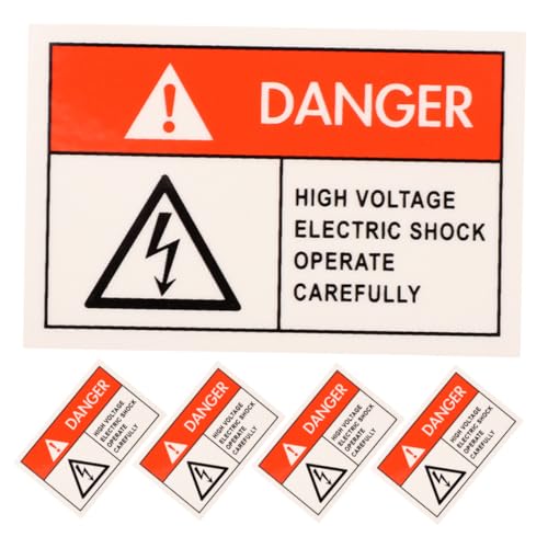 HOODANCOS 5 Stück Warnschilder Für Haupttrennschalter, Sicherheitsaufkleber, Gefahr, Hochspannung, Aufkleber Für Schalttafel von HOODANCOS