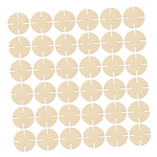 HOODANCOS 50 Stück Holzpuzzle Rätsel Kreis-Puzzle DIY & Handwerk Puzzle für Kinder rundes Puzzle dekoration weihnachten weihachtsdeko weihnacjtsdeko Holzblock leeres Puzzle hölzern Khaki von HOODANCOS