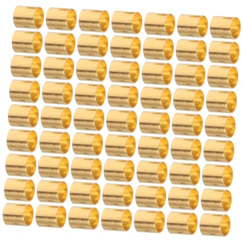 HOODANCOS 500 Stück Crimp Rohrperlen Rohr Crimp End Abstandsperlen Kordel Endkappen Lose Stopper Perle Für Ohrring Halsketten Anhänger DIY Schmuckherstellung Goldfarben von HOODANCOS