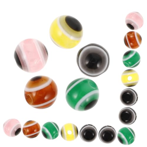 HOODANCOS 500 Stück Gestreifte Harzperlen Schmuck Machen Charme Perlenkette Perlen Für Armbänder Schmuckherstellung Aus Perlen Runde Abstandsperlen Colorful von HOODANCOS