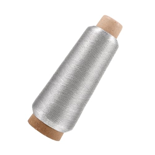 HOODANCOS 5000 Stickgarn Metallic sewing thread Gold sewing thread yards sewing thread Embryolyse silberner Anzug Blitzanzug Spulen overlock nähmaschine 150d Nähgarn Goldspule Nähgarn Silver von HOODANCOS