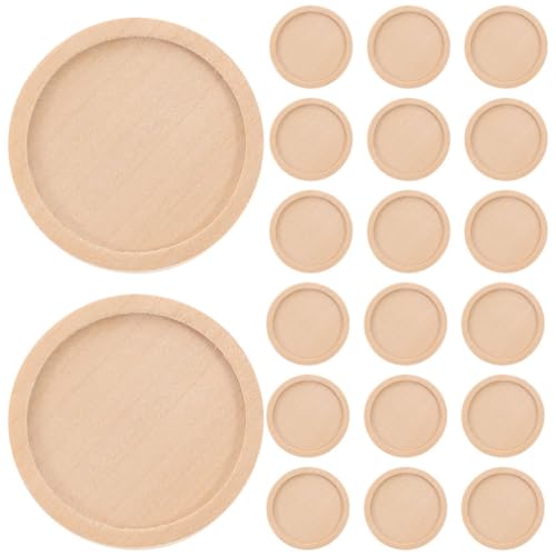 HOODANCOS 50Pcs Hölzerne Anhängerschalen DIY Crafts Supplies Harzschmuck Herstellen Lesen Anhänger Blanks Für Schlüsselanhänger Halsketten Und Heimprojekte von HOODANCOS