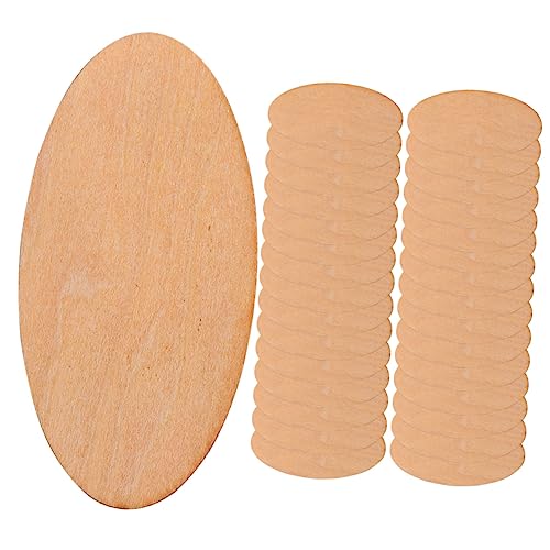 HOODANCOS 50Stücke Oval Geformte Unvollendete Holzscheiben DIY Leere Holzstücke Für Dekorationen Bastelprojekte Und Gestaltung von HOODANCOS