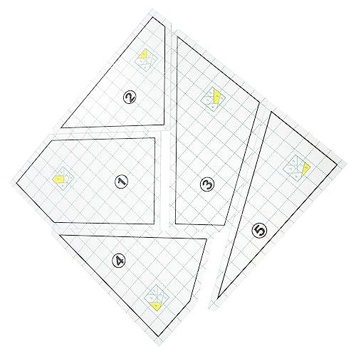 HOODANCOS 5St Patchwork-Lineal sewing pattern sewing ruler Schneidewerkzeuge Schneiderwerkzeugset Lineale zum Quilten Quiltlineal-Vorlagen Nählineale und Stoffführungen Lineale nähen Plastik von HOODANCOS