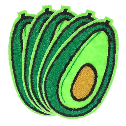 HOODANCOS 5St Stickaufkleber Früchte-Applikation Mantelflicken Obstbeet süßes Applikationsabzeichen bügel patch Aufbügelpatch Aufbügler T-Shirt-Patch Hut-Appliance-Patch Polyesterfaden Green von HOODANCOS