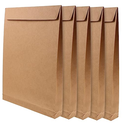 HOODANCOS 5st Dokumententasche Aus Kraftpapier Aktenordner Mit Umschlag Aus Kraftpapier Dokumentieren Aktenumschläge Aus Kraftpapier Tragbare Umschläge Dokument-organizer-ordner Light Brown von HOODANCOS