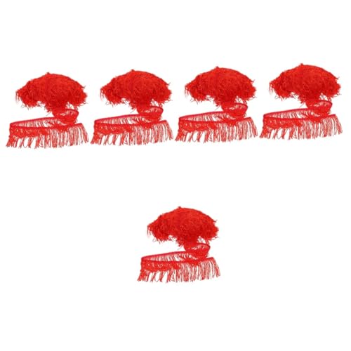 HOODANCOS 5st Ergänzende Inhaltsstoffe Zur Bartentfernung Lampenschirm Quaste Laternenversorgung Bekleidungsbesatzmaterial Laternenzubehör Laternenbesatzmaterial Trim-dekor Rot Polyester von HOODANCOS